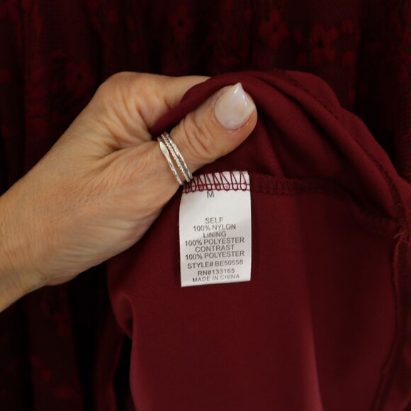 Altar'd State Lace Dress Womens M Burgundy Romantic Vintage-Inspired‎ Whimsigoth - Picture 5 of 11